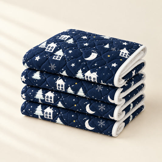 Pack 3 + 1 : quatre alèses Dodu pliées, motif Nuit étoilée